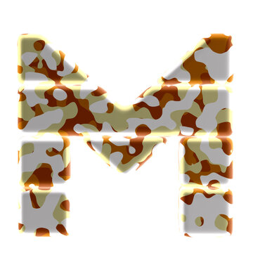 Symbol made of colored spots. letter m