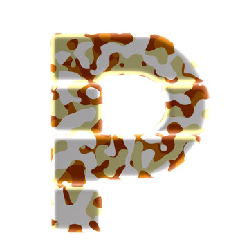 Symbol made of colored spots. letter p