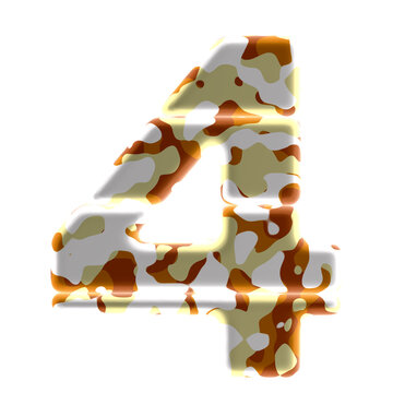 Symbol made of colored spots. number 4