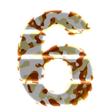 Symbol made of colored spots. number 6