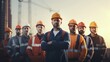 © Zahid - Civil engineers or groups of workers looking confident, relying on Teamwork concept