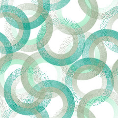 Wall Mural - Circle ring shapes of dots contemporary vector seamless pattern.