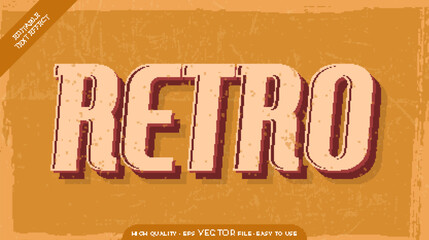 Wall Mural - Editable text effect - Retro Vintage