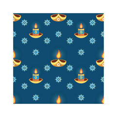 Diwali Themed Seamless Pattern Vector Illustration