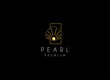 Minimalist and luxury gog pearl sea shell logo design