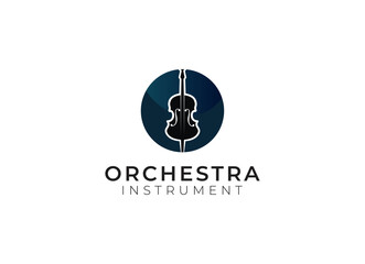 Wall Mural - Violin viola orchestra logo design. 