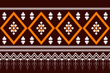 Geometric ethnic pattern traditional Design for background,carpet,wallpaper,clothing,wrapping,Batik,fabric,Vector illustration embroidery style.