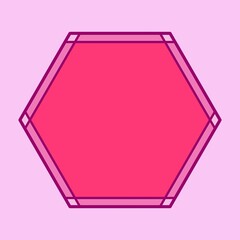 Poster - Gem-style red hexagon design