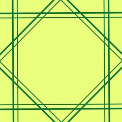 Wall Mural - Yellow-green background with green lines creating geometric design frame