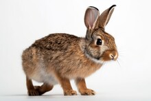 A Rabbit In Front Of A White Background