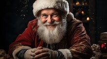 Santa Claus With Christmas Tree, Winter Theme, Christmas Background And Wallpaper