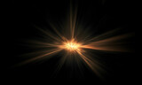 Fototapeta Zachód słońca - Light flare Glowing light explodes Light effect ray shining sun bright flash Special lens flare