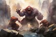 Massive trolls with boulders for fists - Generative AI