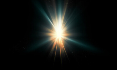 Wall Mural - light flare glowing light explodes light effect ray shining sun bright flash special lens flare