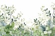 Watercolor Eucalyptus Leaves Frame ,Botanical Wedding Stationery , Leaf elegant hand drawn , wedding invitations, greeting cards, gift tags artwork graphic design illustration..