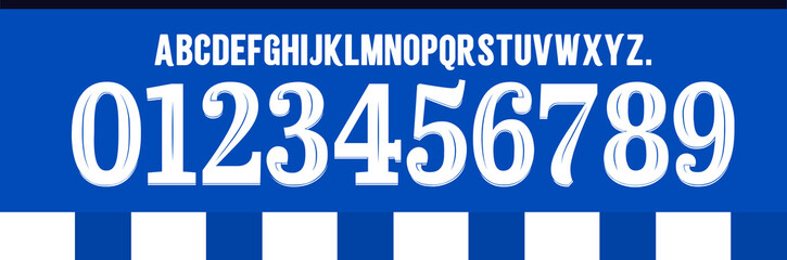 Fototapete - font vector team 2023 - 2024 kit sport style font. Porto football style font. premier league. sports style letters and numbers for soccer team