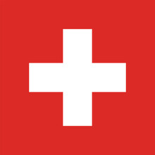 The National Flag Of Switzerland, Commonly Known As The Swiss Flag, Is A Red Square With A White Cross Known As The Swiss Cross Or The Federal Cross. Switzerland Flag Proportion Ratio 1:1