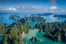 Aerial View Of Ha Long Bay On Beautiful Sunny Day