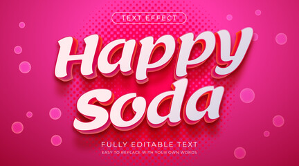 Poster - editable text effect in pink color. 3d text style