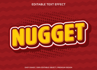 Poster - nugget editable text effect template with abstract background use for business logo and brand