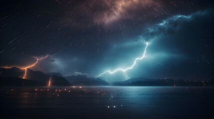 Poster - abstract background with lightnings
