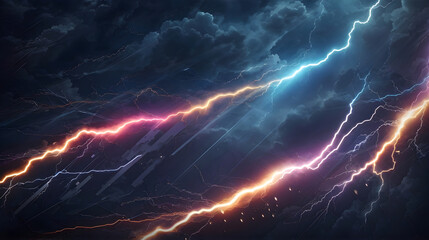 Poster - abstract background with lightnings