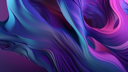 Abstract creative template. Violet Purple Blue Wavy in 3d art style wallpaper background