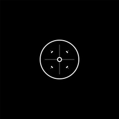 Poster - Cyberpunk style circle target. Futuristic military GUI round target, tech aim, sight, HUD reticle, cyberpunk aesthetics, futuristic military interface. A vector cyber tech style design element.