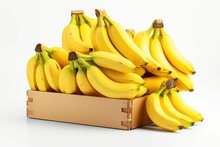 AI Generated Illustration Of Bananas In A Cardboard Box