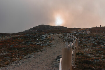 Wall Mural - Hiking trail to the top of Saana Mountain, Finland