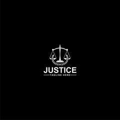 Poster - Justice law logo template icon isolated on dark background