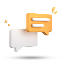 Aufkleber - 3d rendering of speech bubble, 3D pastel chat icon set. Set of 3d speak bubble.