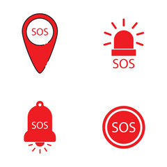 Sticker - sos icon vector