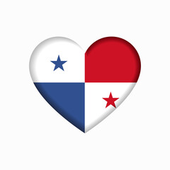 Wall Mural - Panamian flag heart-shaped sign. Vector illustration.