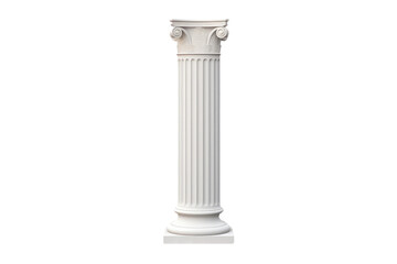 Sleek Doric Column Design Isolated on Transparent Background