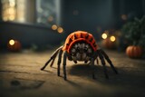 Fototapeta  - A cute spider and ask them to crawl on all fours like a spider