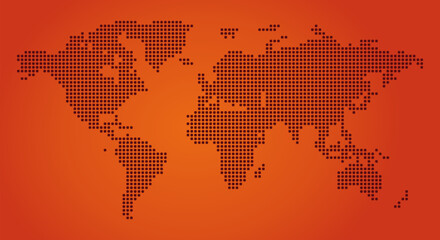 orange abstract background vector, doted map