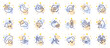 © blankstock - Outline set of Soy nut, Salad and Fishing place line icons for web app. Include Cook, Vegetables, Snow weather pictogram icons. Cloudy weather, Co2 gas, Water care signs. Tomato, Maggots. Vector