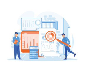 Poster - Audit concept. Business operation research and analysis. flat vector modern illustration