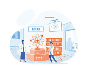 Poster - landing page template of data science illustration concept. flat vector modern illustration
