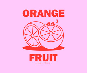 Poster - Retro Poster illustration of orange fruit Graphic Design for T shirt Street Wear and Urban Style