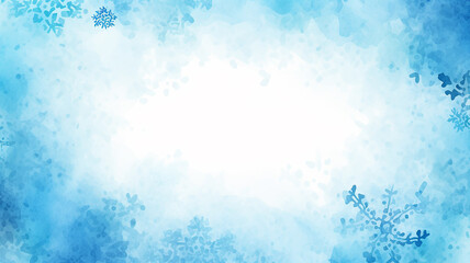 watercolor blue and white gradient, abstract winter background, light cold copy space design blank greeting form