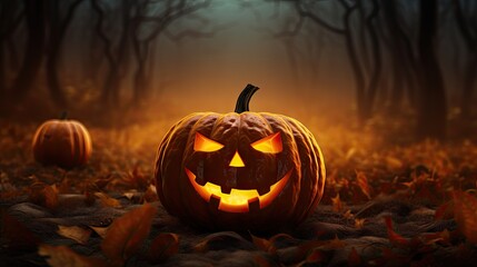 Poster - halloween pumpkin background