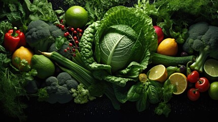 Wall Mural - Fresh nutrient vegetarian food, farming sustainable.