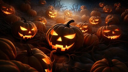 Poster - halloween pumpkin background