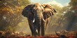 A picture big elephant in wildlife, AI Generative