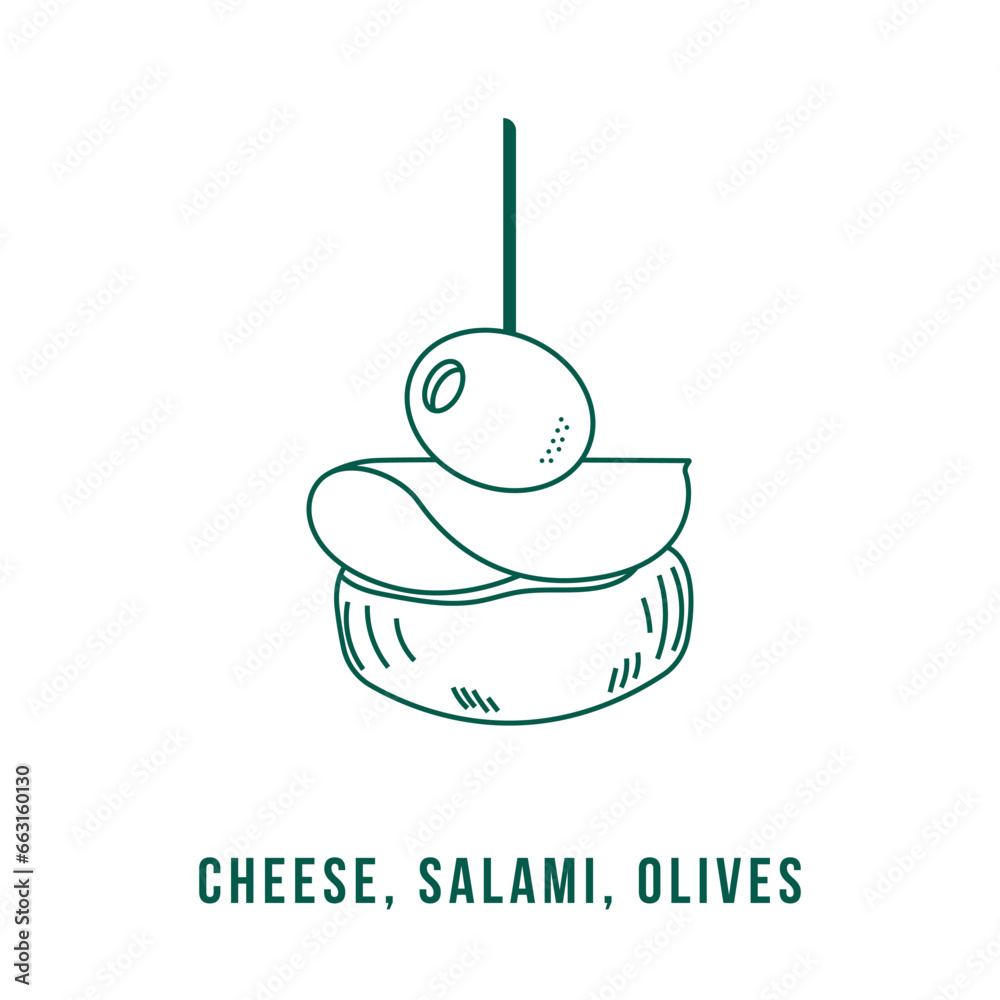 Vector de Stock Illustration of snack symbol, food on slice of bread or ...