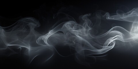 Poster - Black background with smoke in spotlight