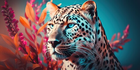 Sticker - Cheetah animal abstract wallpaper in pastel colors