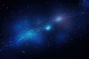 Poster - abstract night sky with stars and nebula. vector illustration, dark blue and glow particle abstract 